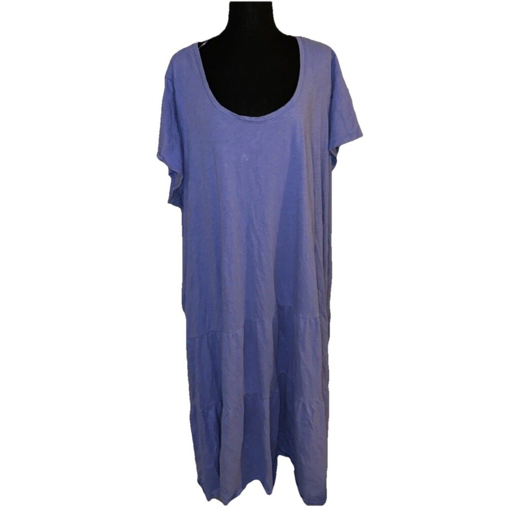 Terra & Sky 4X Purple Muumuu House Patio Housecoat Cottagecore Dress Pockets 